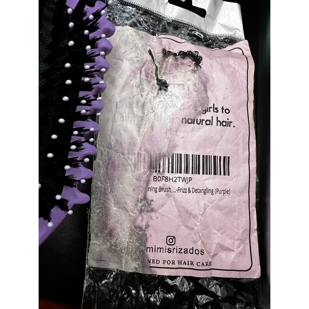 NWT Mimi Rizados Purple Hairbrush- DAMAGED PACKAGE Brush Brand New
